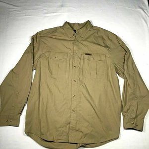 Gander Mountain Men's Brown 100% Cotton LongSleeve ButtonUp Casual Shirt Size XL